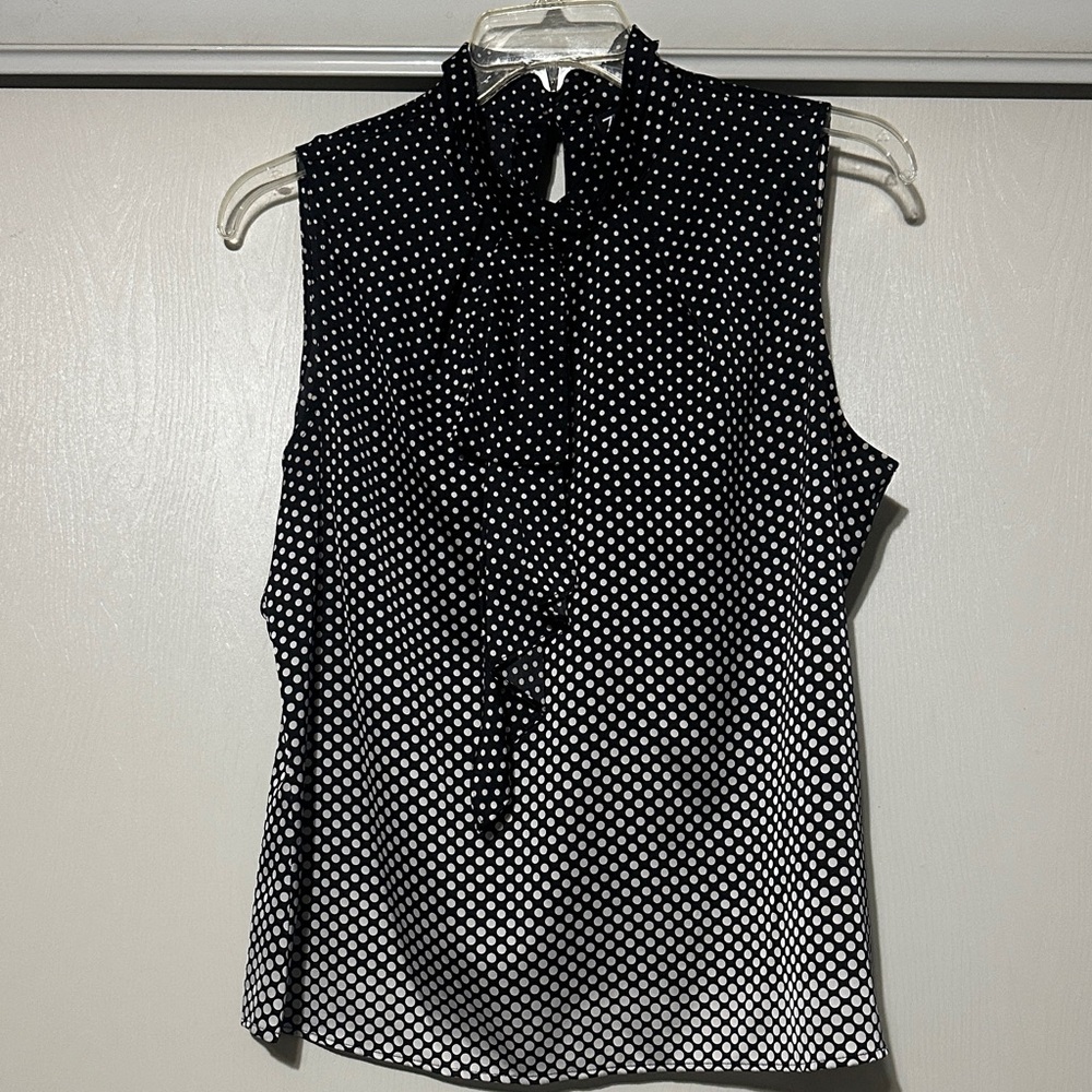 7th avenue Elegant Sleeveless Black and White Blouse large